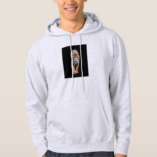 Mannen Hoodie dubbelzijdig ontwerp looptijger (Voorkant)