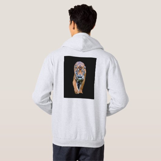 Mannen Hoodie dubbelzijdig ontwerp looptijger (Achterkant volledig)