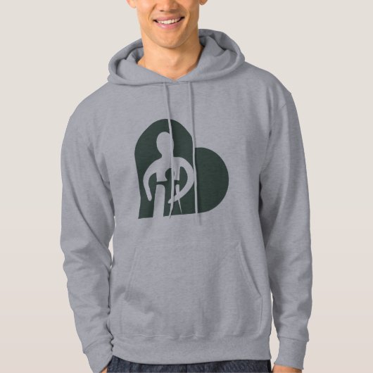 Mannen hoodie (grijs) (Voorkant)