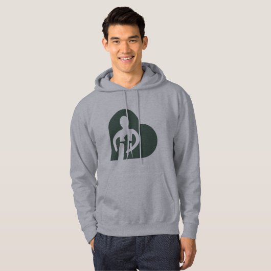 Mannen hoodie (grijs) (Voorkant volledig)
