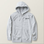 Mannen Hoodie Groom<br><div class="desc">Voor de Groom die getoond wordt is een Heather Grey hoodie zich binnen ontspannen. Zwart geborduurde tekst op de voor- en achterkant.</div>