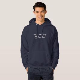 Mannen Hoodie: Leer Love Pray Hoodie