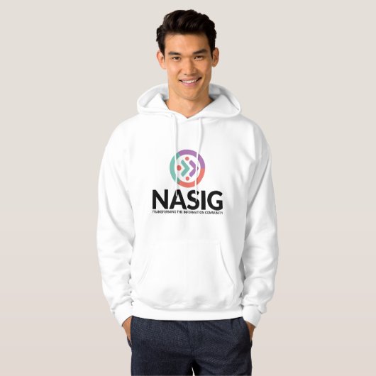 Mannen Hoodie met centrum logo (Voorkant volledig)