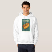 Mannen Hoodie met retro hotdog logo (Voorkant volledig)
