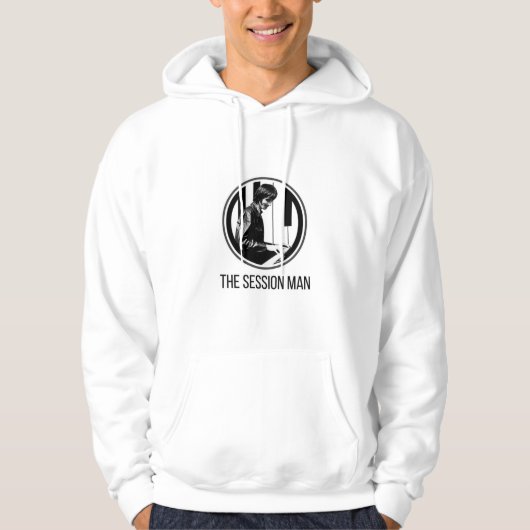 Mannen-hoodie met TheSession Man-ontwerp (b&w) Hoodie (Voorkant)