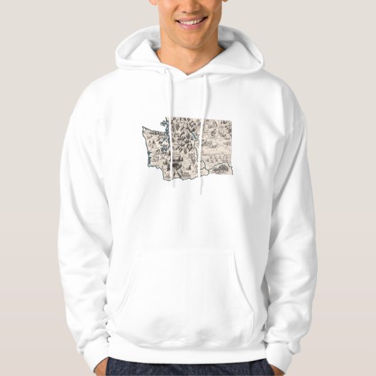 Mannen Hoodie van de  Afbeelding van Washington (Voorkant)