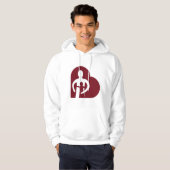 Mannen hoodie (wit) (Voorkant volledig)
