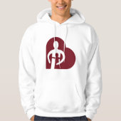 Mannen hoodie (wit) (Voorkant)
