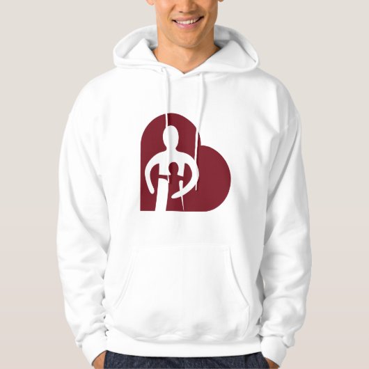 Mannen hoodie (wit) (Voorkant)