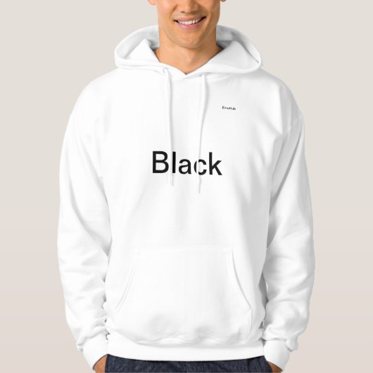 Mannen hoodie wit met eenvoudige uitdrukkingen. (Voorkant)