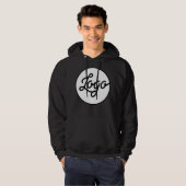 Mannen Hoodie Zwart Aanpassen (Voorkant volledig)