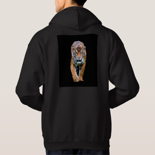 Mannen Hoodies Back Design Print Walking Tiger (Achterkant)