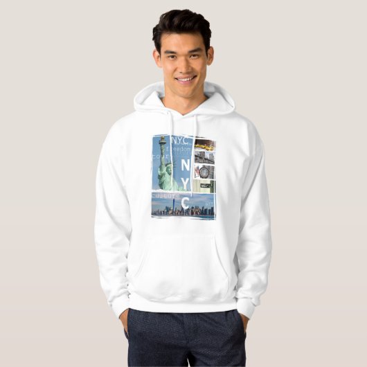 Mannen Hoodies Nyc Brooklyn Bridge Manhattan (Voorkant volledig)