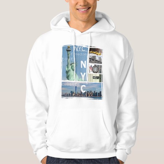 Mannen Hoodies Nyc Brooklyn Bridge Manhattan (Voorkant)