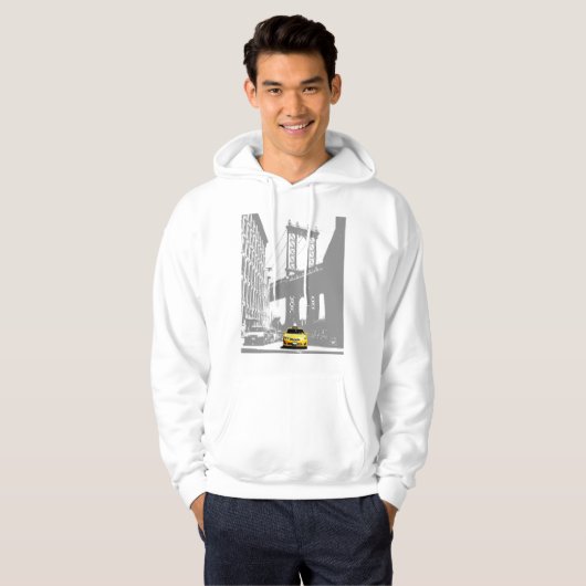 Mannen Hoodies Sjabloon New York Nyc Yellow Taxi (Voorkant volledig)