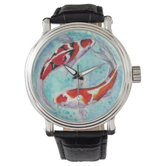 Mannen horloge. Japans Koi Karp-ontwerp Horloge
