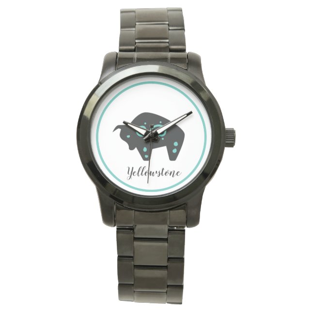 Mannen Horlogesteenbuffalo Horloge (Voorkant)