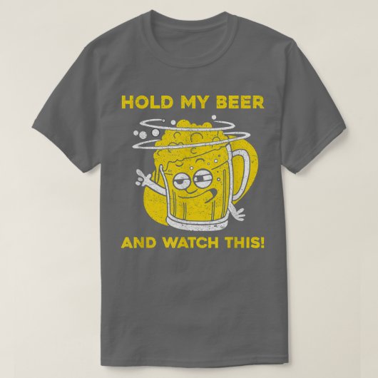 Mannen houden mijn bier vast en kijken ernaar t-shirt (Design voorkant)