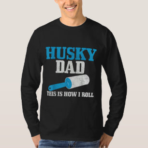 Mannen Husky Dad Dog Hair Funny Siberian Husky T-shirt