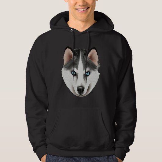 Mannen husky gezicht hoodie (Voorkant)