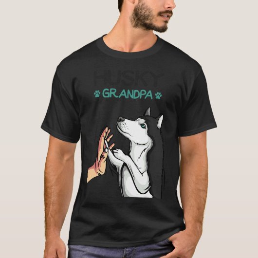 Mannen Husky Grandpa Dog T-shirt (Voorkant)