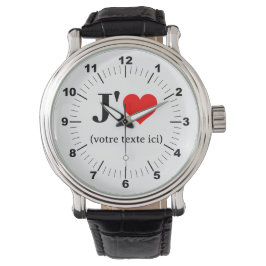 Mannen i Heart  Leather Strap Horloge