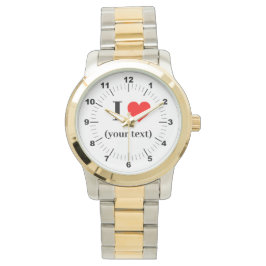 Mannen I Heart Oversized Two-Tone Armband Watch Horloge