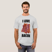 Mannen I Love Bacon Grey T Shirt (Voorkant volledig)