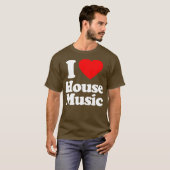 Mannen I Love House Music Heart Souvenir Funny T-shirt (Voorkant volledig)