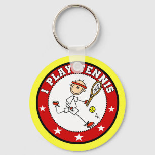 Mannen I Speel Tennis Tshirts en cadeaus Sleutelhanger