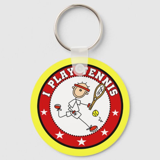 Mannen I Speel Tennis Tshirts en cadeaus Sleutelhanger (Voorkant)