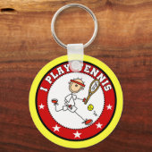 Mannen I Speel Tennis Tshirts en cadeaus Sleutelhanger (Voorkant)