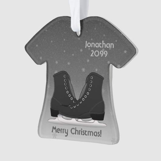  Mannen Ice Figuur Schaats Shirt Ormenus Ornament (voorkant)