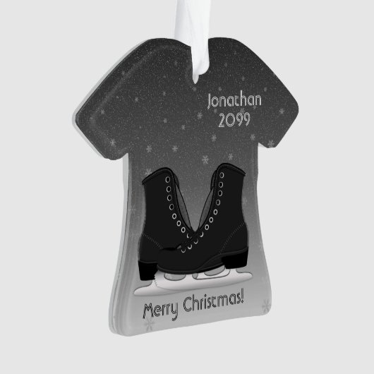 Mannen Ice Figuur Schaats Shirt Ormenus Ornament (voorkant)