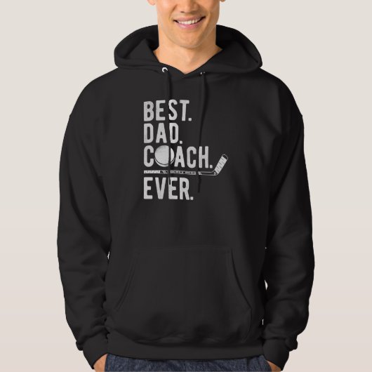 Mannen Ice Hockey Beste pap Coach Ever papa Hoodie (Voorkant)