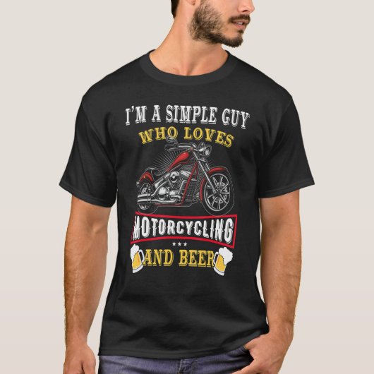 Mannen Ich Bin Ein Einfach Mann Ich Mag Motorcycle T-shirt (Voorkant)