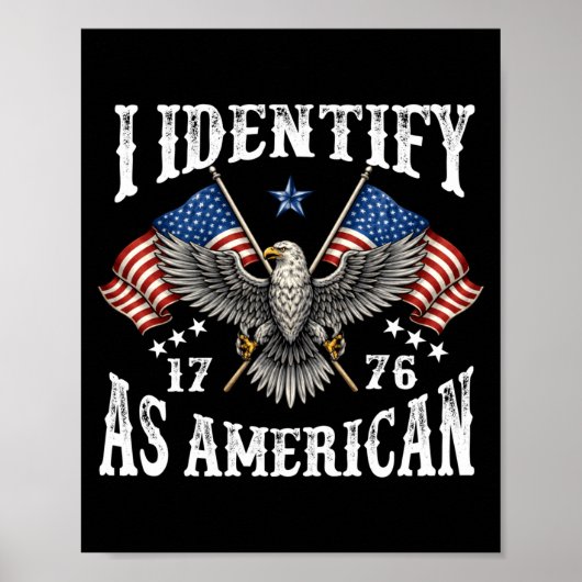 Mannen identificeren zich als een Amerikaanse vlag Poster (Voorkant)