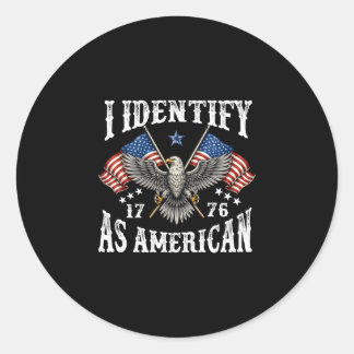 Mannen identificeren zich als een Amerikaanse vlag Ronde Sticker