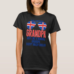Mannen IJslandse opa IJsland vlag zonnebril vet T-shirt
