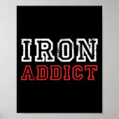 Mannen ijzerAddict Gym Workout Fitness Bodybuildin Poster (Voorkant)