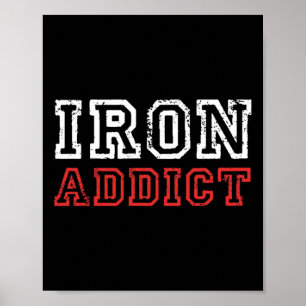 Mannen ijzerAddict Gym Workout Fitness Bodybuildin Poster