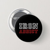 Mannen ijzerAddict Gym Workout Fitness Bodybuildin Ronde Button 5,7 Cm (Voorkant /achterkant)