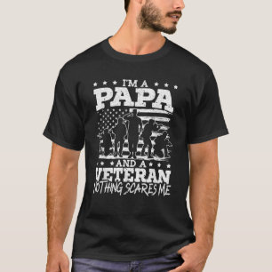 Mannen ik ben een papa en een veteraan Niets schri T-shirt