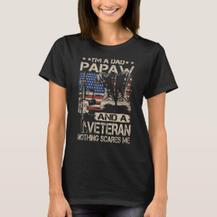 Mannen Ik ben een papa papaw en een veteraan papaw T-shirt