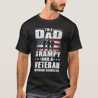 Mannen Ik ben een vader Grampy en een veteraan Pap T-shirt