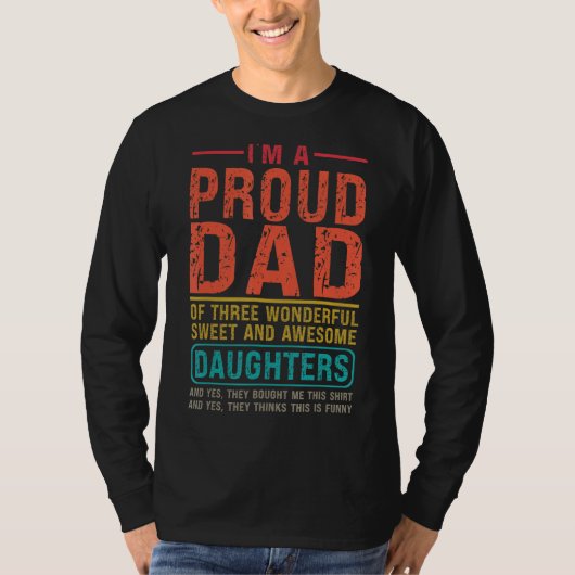 Mannen ik ben een vader van drie fantastische doch t-shirt (Voorkant)