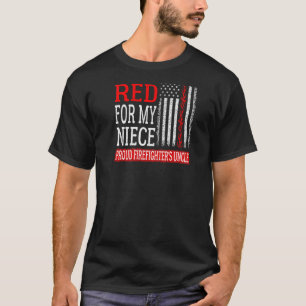 Mannen ik ben het rood voor mijn nichtbrandweerman t-shirt