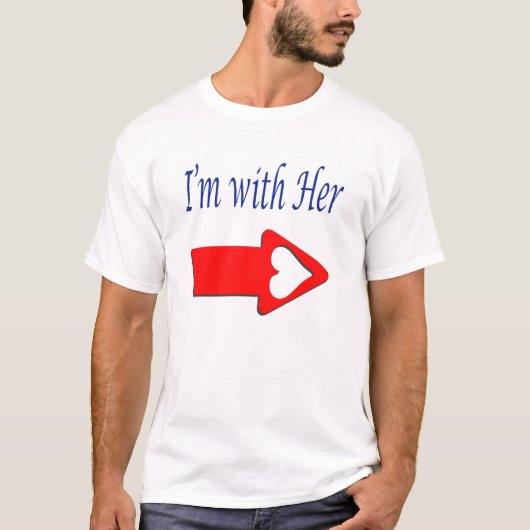 Mannen: "Ik ben met haar" T-shirt (Voorkant)