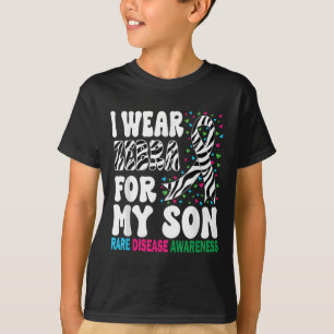 Mannen Ik Draag Zebra voor mijn zoon Zeldzame Ziek T-shirt