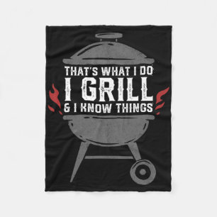 Mannen Ik Gril En Ik Weet Dingen Funny Bbq Grillen Fleece Deken